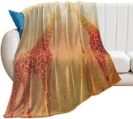 LIGUTARS Fluffy Giraffe Blanket 30x40 Inches Orange