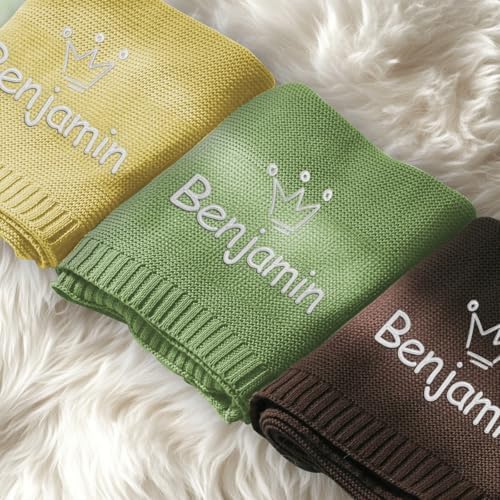 Personalized Baby Blanket with Embroidered Name for Newborn