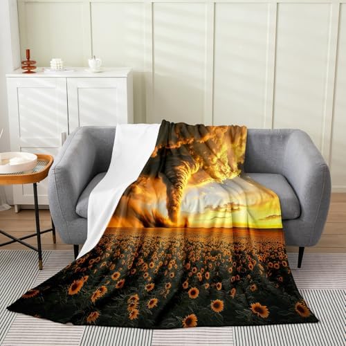 Erosebridal Tornado Daisy Flannel Throw Blanket 50x60