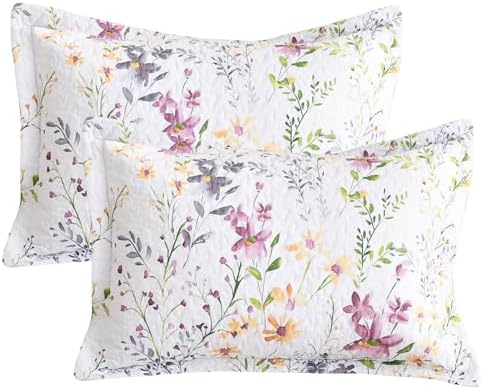 Lady Ann Cotton Quilted Pillow Shams 20x36 Set of 2