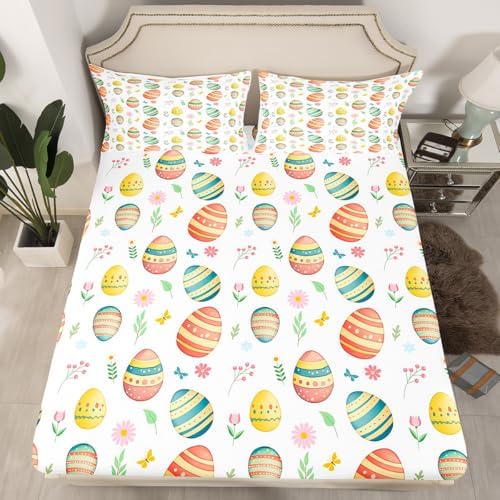 Castle Fairy Happy Easter Fitted Sheet Set Twin Size