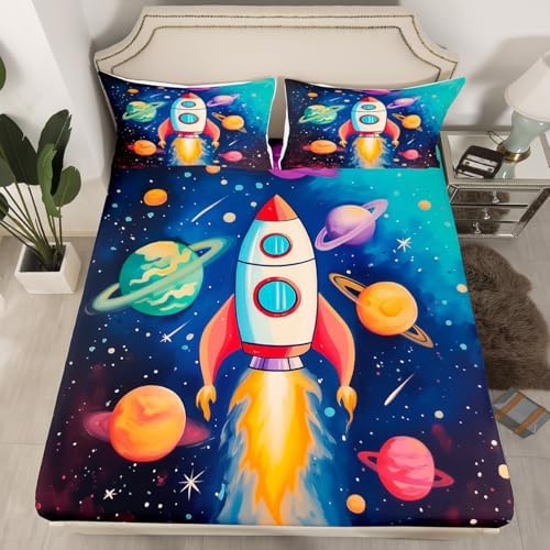Manfei Cosmos Starry Galaxy Microfiber Sheet Set Twin