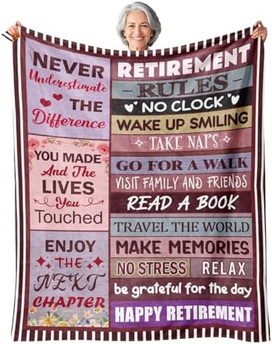 Retirement Throw Blanket for Women Men Friends