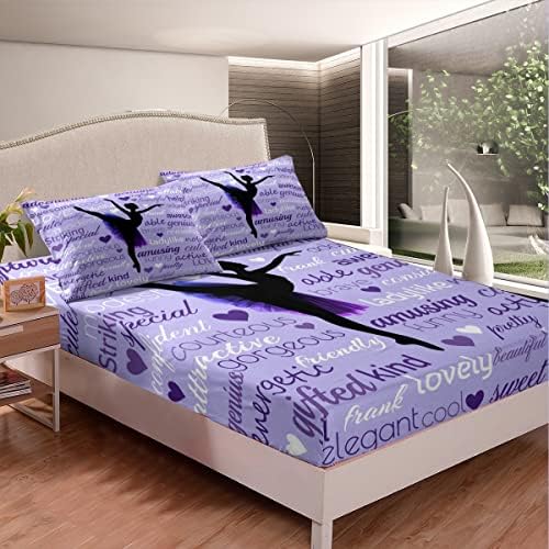 Homewish Purple Romantic Fitted Sheet Set 3pcs
