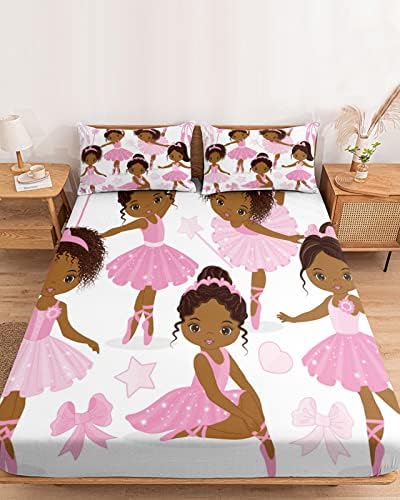 Chees D Zone Twin XL Deep Pocket Fitted Sheet Set with Bows Stars