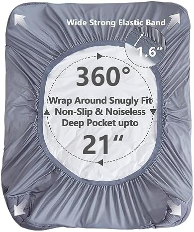 Elven Home Twin Mattress Pad Waterproof with Pillow Top - 39x75 Inch Grey