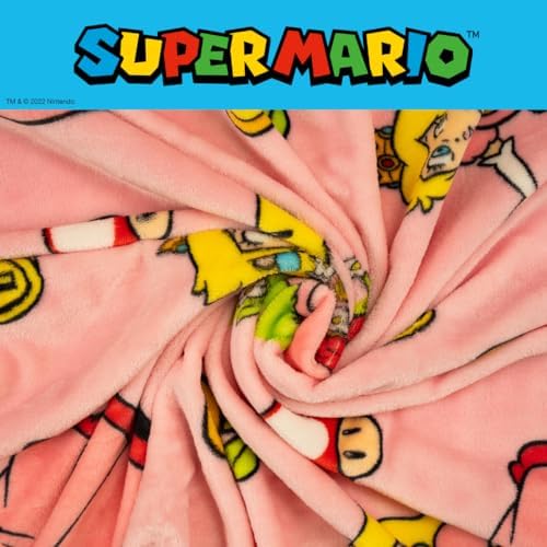Franco Super Mario Princess Peach Soft Plush Throw