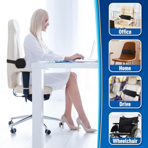 CushZone Lumbar Roll Support Pillow - Black