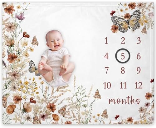 Yuzioey Wilfflower Girl Milestone Blanket 50x40 1