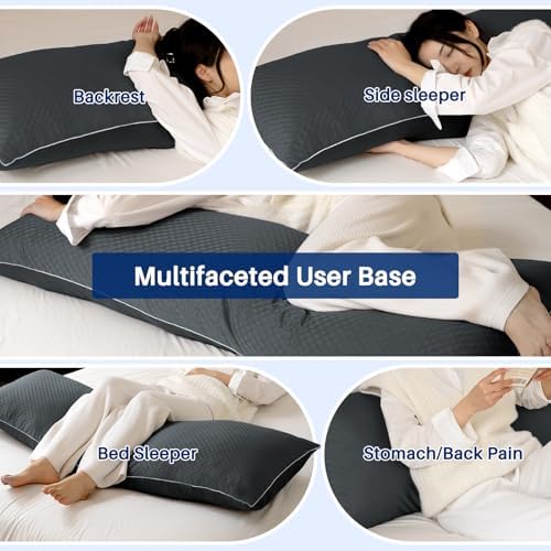 YZ HOME Cooling Body Pillow with Memory Foam and Washable Pillowcase