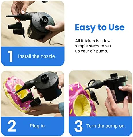 Etekcity Air Pump for Inflatables Quick-Fill Deflate 110-120V Black
