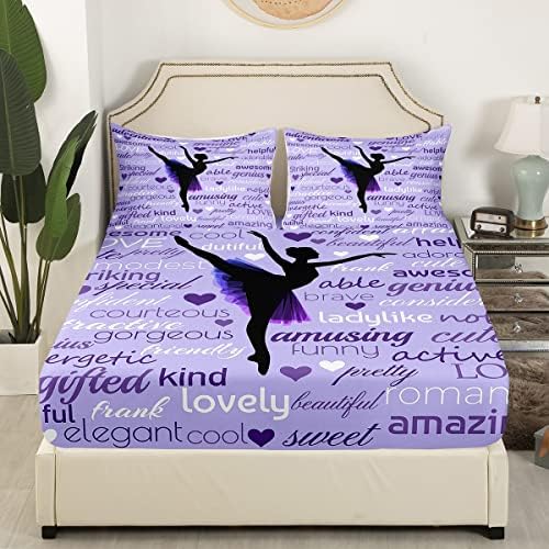 Homewish Purple Romantic Fitted Sheet Set 3pcs