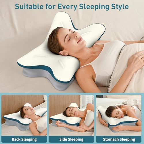 ROPU Cervical Pillow - Ergonomic Neck Support for All Sleep Positions