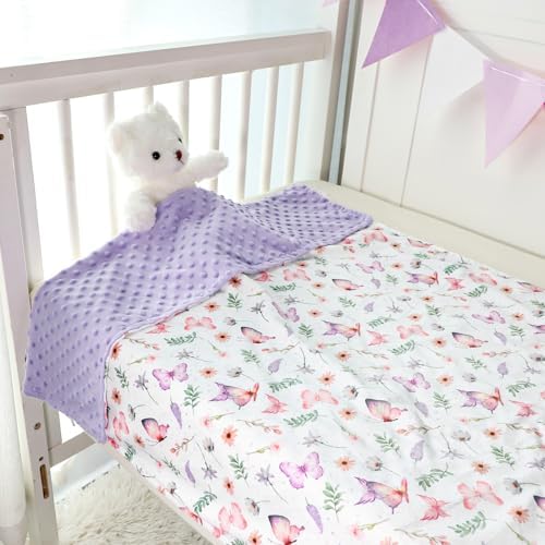 Pea Pod 30 x 40 Baby Blanket Soft Purple Minky