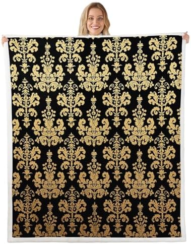 Feelyou Gothic Damask Sherpa Throw Blanket for Kids