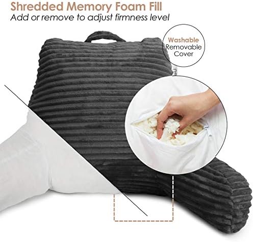 Nestl Reading Pillow with Shredded Memory Foam Dark Grey