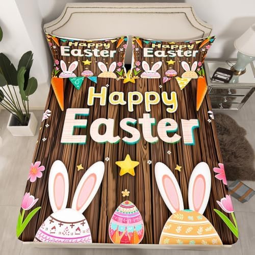 Castle Fairy Easter Egg Fitted Sheet Twin Set with Pillowcase