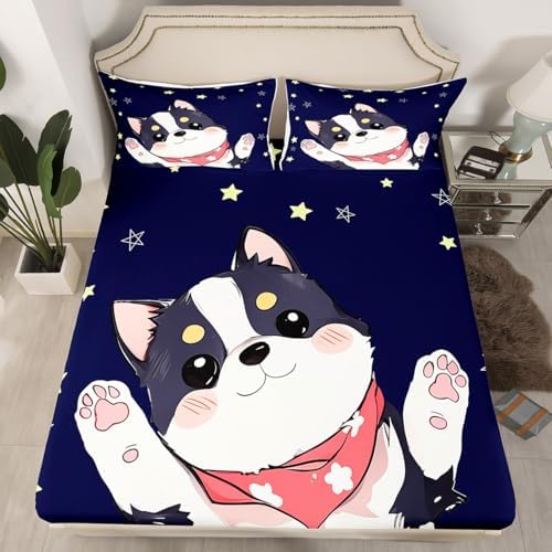 Manfei Starry Galaxy Dog Bed Sheet Set Twin Size with Pillowcase