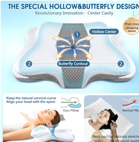 CHxxy Memory Foam Cervical Pillow for Neck Shoulder Pain Relief