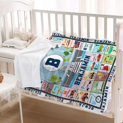 ZHONGKUI Custom Alphabet Name Blanket for Baby