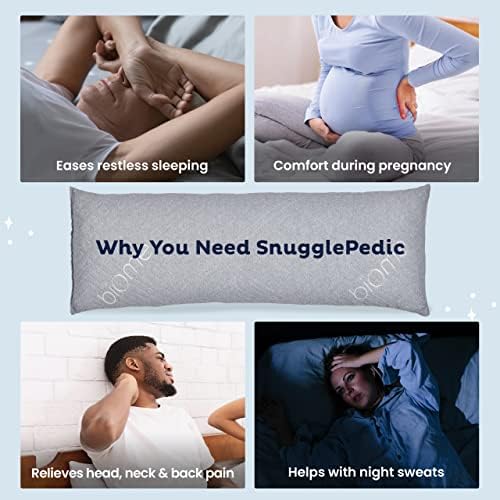 Snuggle-Pedic Body Pillow for Side Sleepers - 20x54 Light Gray
