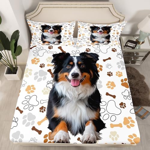 Castle Fairy Cartoon Dog Bed Sheet Set Twin Size