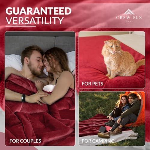 CREW FLX Waterproof King Blanket with Reversible Sherpa - Red