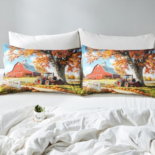 Castle Fairy Pumpkin Autumn Twin Sheet Set with Pillowcase