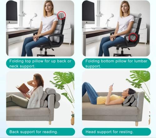 Givanlee 6-Section Lumbar Support Pillow for Office Chairs