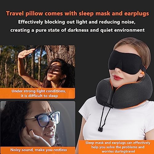 MLVOC Travel Pillow with Memory Foam and Luxury Bag