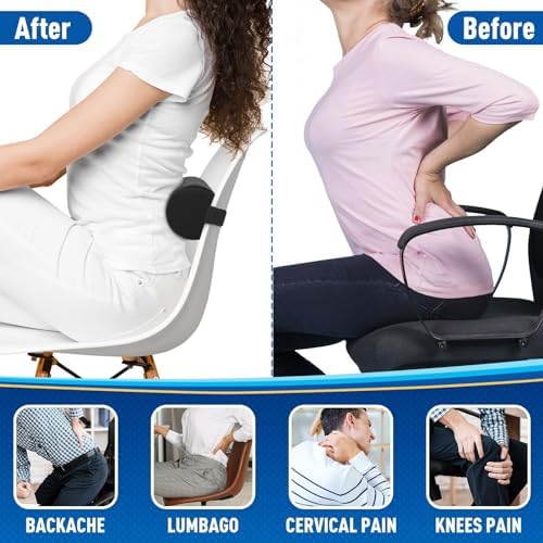 CushZone Lumbar Roll Support Pillow - Black