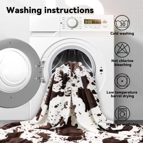 Cow Print Blanket for Kids - Ultra Soft Fuzzy Fleece Throw 40x50 Inch