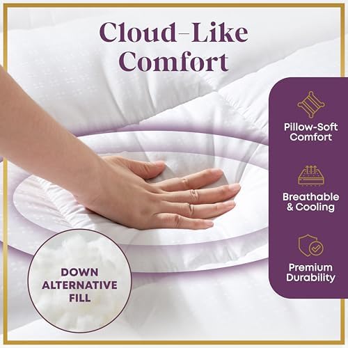 CirclesHome Twin XL Hybrid Mattress Protector Pad - Plush Thick and Fitted
