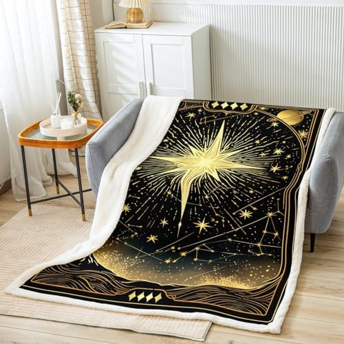 Feelyou Starry Sky Fleece Throw Blanket for Baby Kids