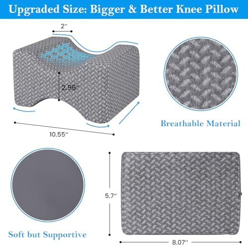 BlissTrends Memory Foam Knee Pillow for Side Sleepers