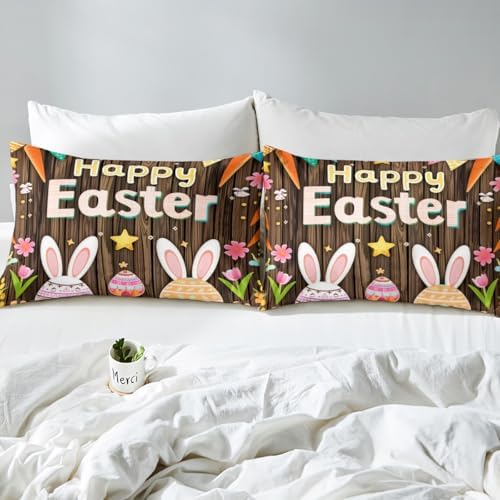 Castle Fairy Easter Egg Fitted Sheet Twin Set with Pillowcase