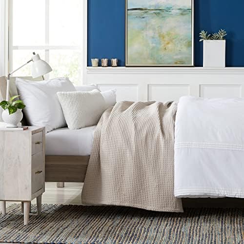 100 Cotton Waffle Weave Bed Blanket - Soft and Lightweight for All Seasons