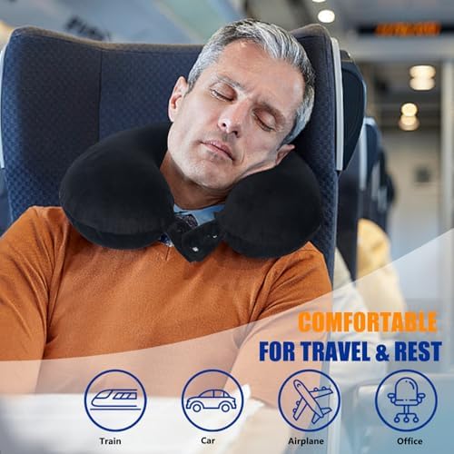 SAIREIDER Memory Foam Travel Pillow with Washable Cover