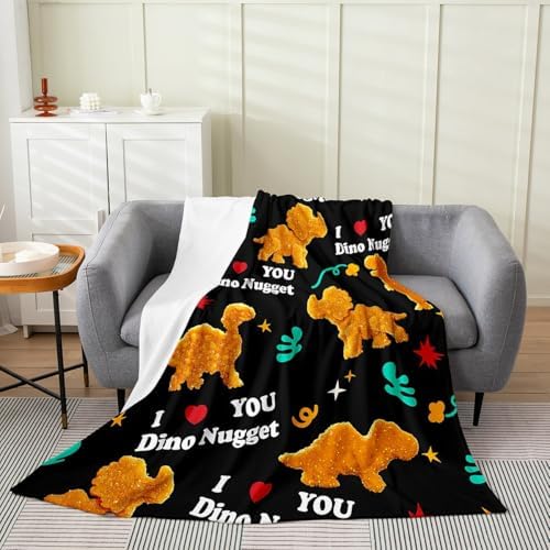 Feelyou Dino Flannel Fleece Throw Blanket 60x80 Kids Cute Chicken Nuggets Bed Blanket