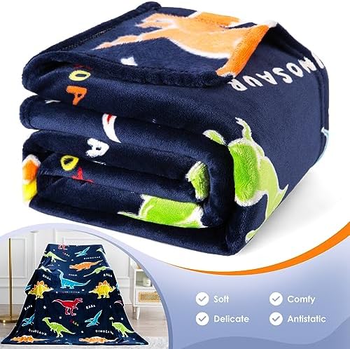 Jekeno Dinosaur Glow in the Dark Throw Blanket