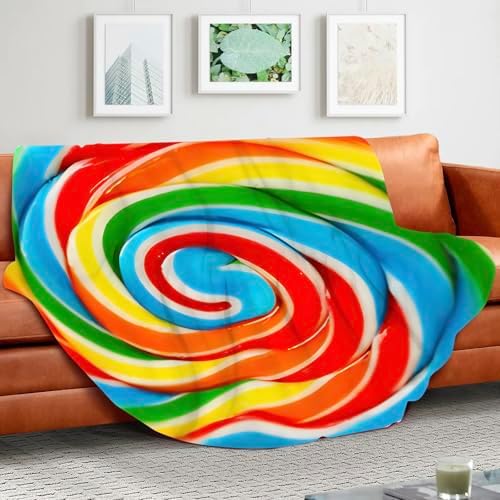 ARESD Rainbow Lollipop Throw Blanket 71 Inches