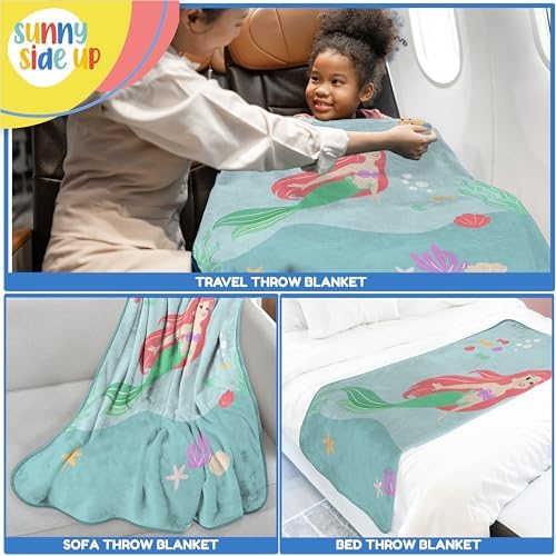 Sunny Side Up Disney Little Mermaid Throw Blanket - 46 x 60 Inches
