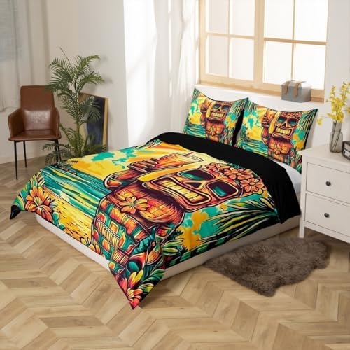 Erosebridal Tiki Bar Duvet Cover Set Queen Size