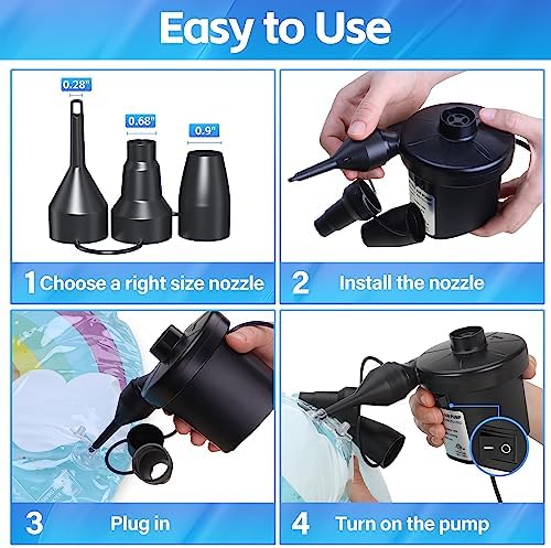 KAR4KLEANER Electric Air Pump with 3 Nozzles 1