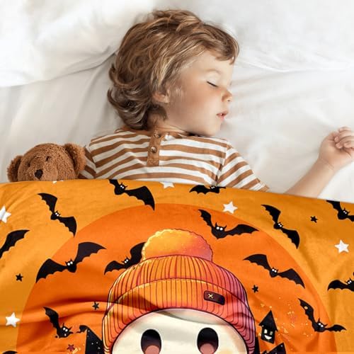 Custom Halloween Blanket with Name - Personalized Baby Throw