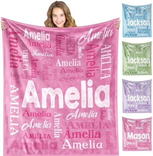 Personalized Name Blanket for Teen Girls Kids