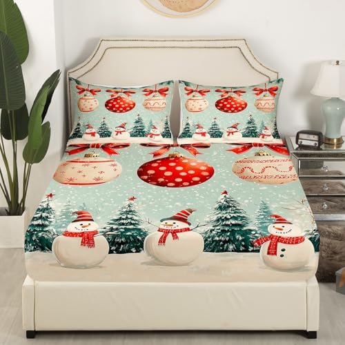 Homewish Merry Christmas Twin Sheet Set with Pillowcase