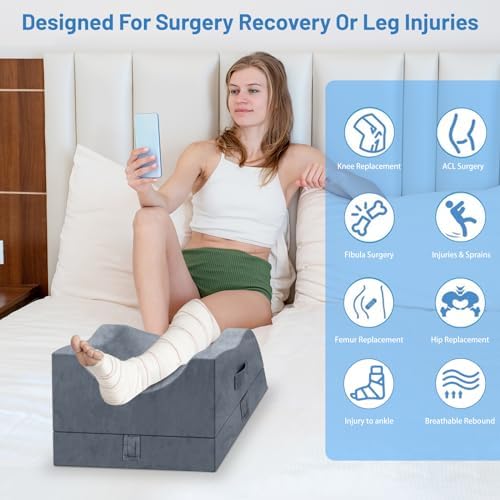 TranquilRelax Adjustable Leg Elevation Pillow with Memory Foam Support