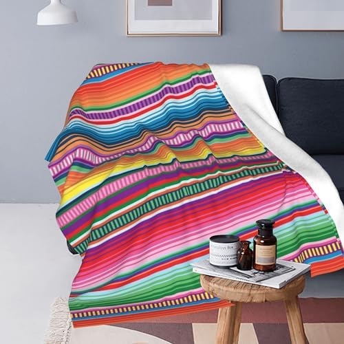 Yetta Yang Colorful Stripe Fleece Wearable Blanket