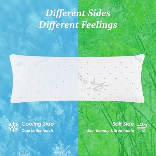 Cooling Body Pillow with Adjustable Memory Foam and Washable Cover